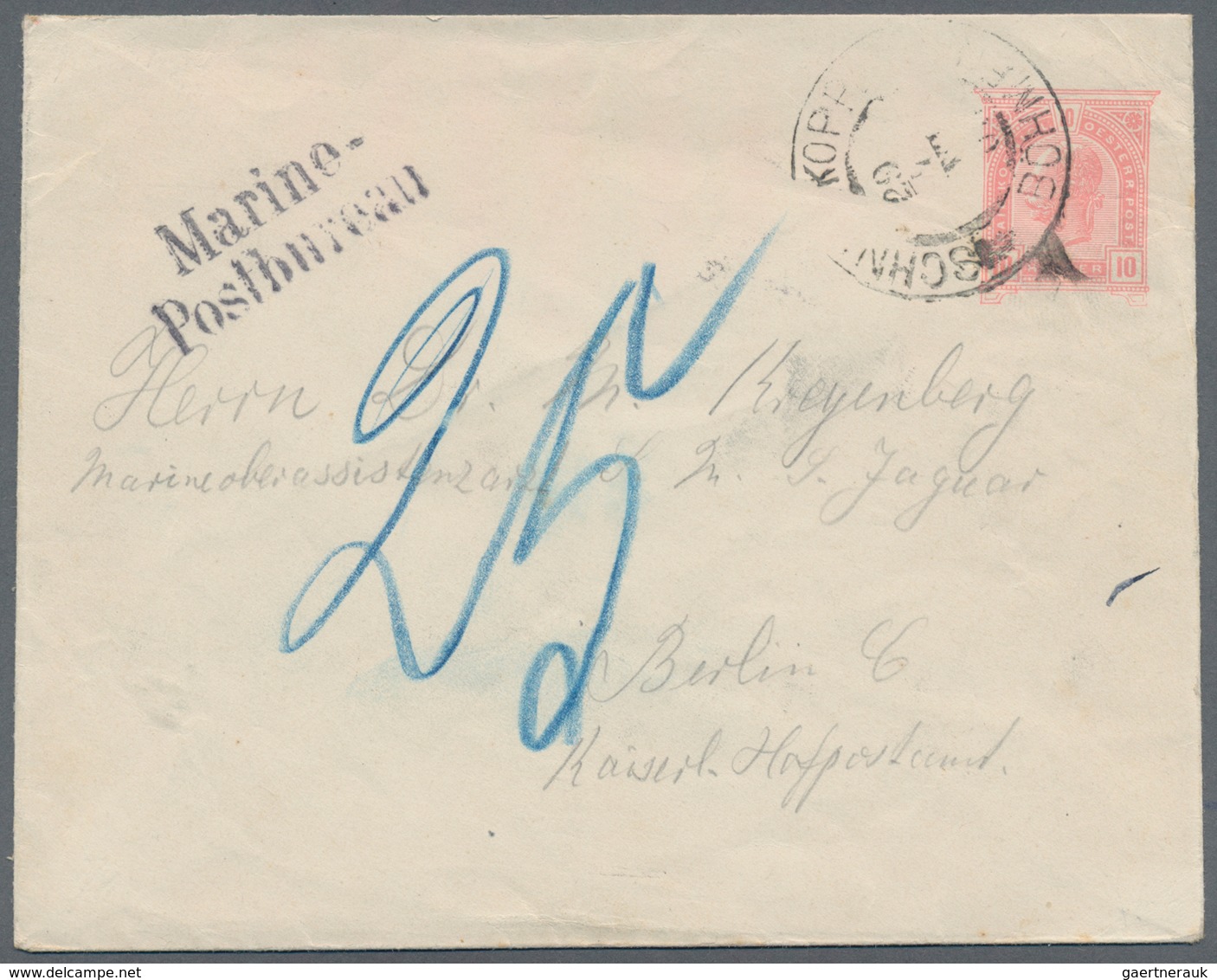 Deutsche Post In China - Besonderheiten: 1902, 10 Heller Ganzsachenumschlag Aufgegeben SCHNEEKOPPE B - Chine (bureaux)