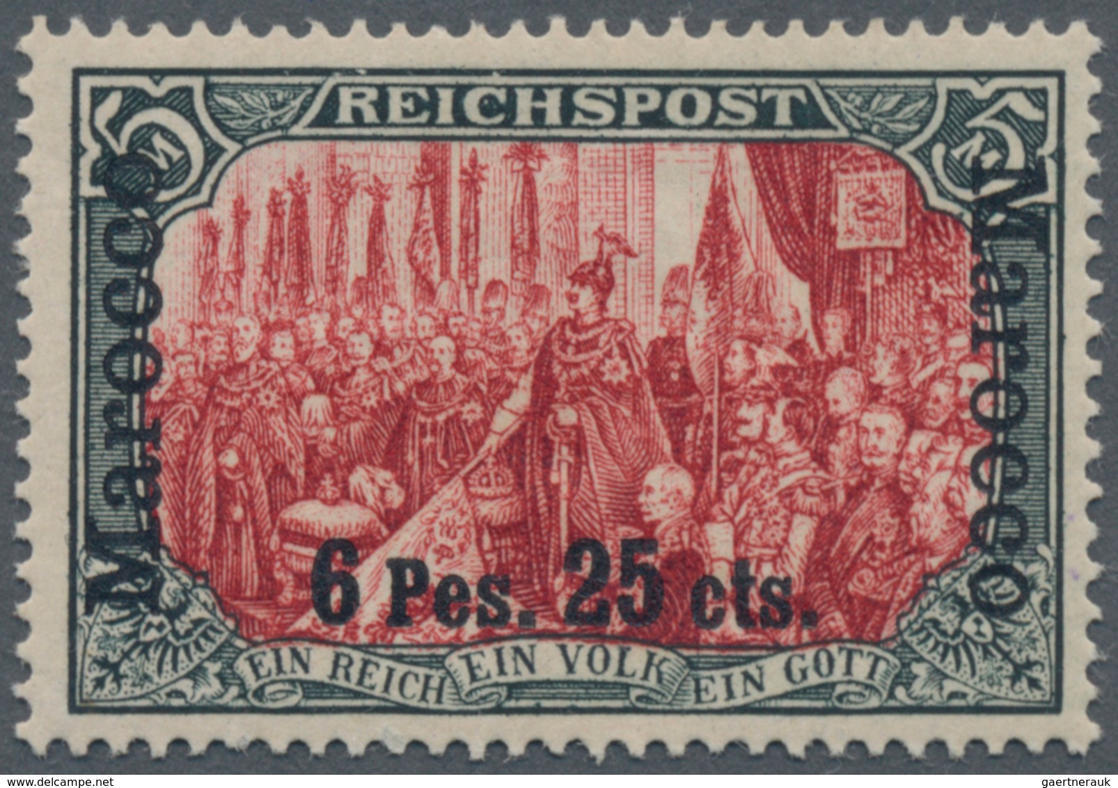 Deutsche Post In Marokko: 1900, 5 M. Reichspost, Type I Ohne Nachmalung, Ungebraucht, Minimale Falzh - Deutsche Post In Marokko