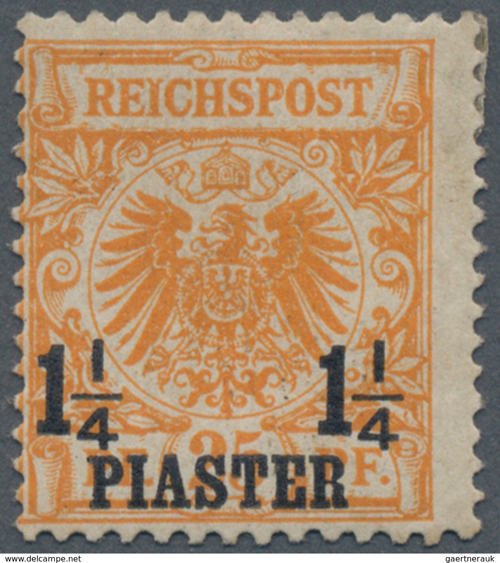 Deutsche Post In Der Türkei: 1889, 1 1/4 Pia Auf 25 Pf Gelborange Mit PLATTENFEHLER "'I' In 'REICHSP - Turquie (bureaux)