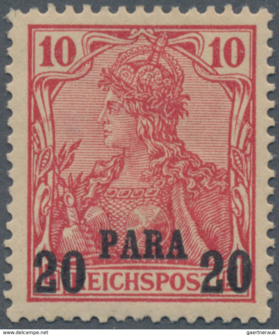 Deutsche Post In Der Türkei: 1900, 10 Pf Germania Dunkelrosarot Mit Aufdruck-Type I "A Oben Ohne Ser - Turkey (offices)