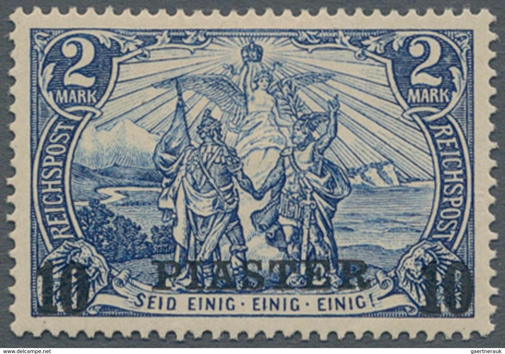 Deutsche Post In Der Türkei: 1900, 10 Pia Auf 2 Mark Type Ii Ungebraucht Mit Falz, Fehlerfrei, Geprü - Turkey (offices)