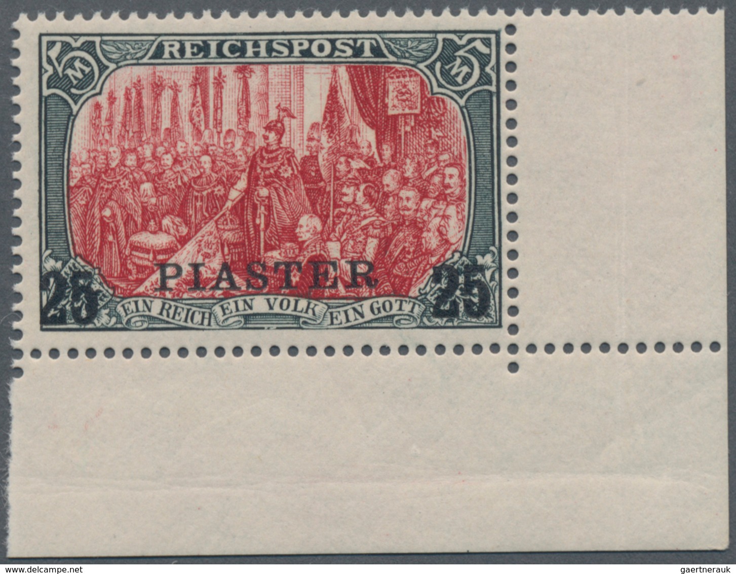 Deutsche Post In Der Türkei: 1900, 5 M. Reichspost, Type II Aus Der Rechten Unteren Bogenecke, Postf - Turkey (offices)