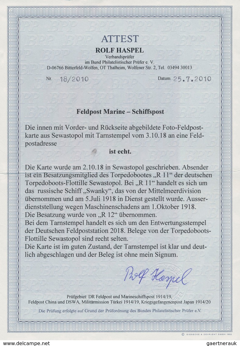 Deutsche Post In Der Türkei - Stempel: 1918 (3.10.), Tarnstempel "Deutsche Feldpost***" (Dt. Feldpos - Deutsche Post In Der Türkei