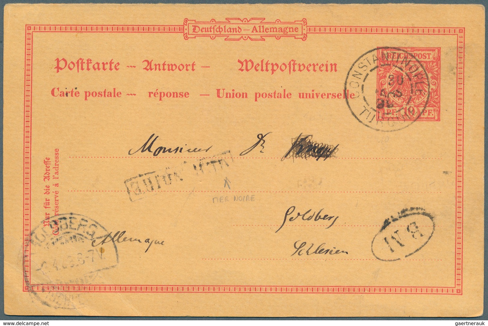 Deutsche Post In Der Türkei - Besonderheiten: 1898, "Constantinople Turquie 30 MARS 98" K2 Des Franz - Turkey (offices)