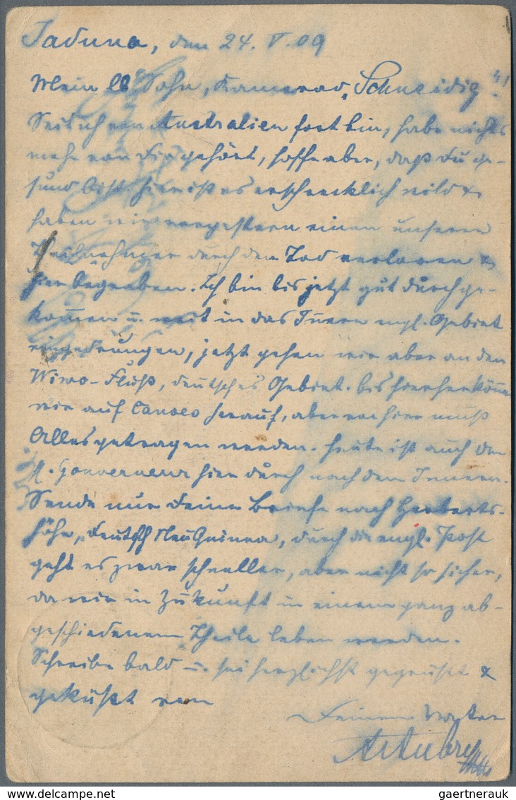 Deutsch-Neuguinea - Ganzsachen: 1909, 5 Pf Grün "Kaiseryacht" Ganzsachenkarte Mit Vollem Bedarfstext - Nouvelle-Guinée