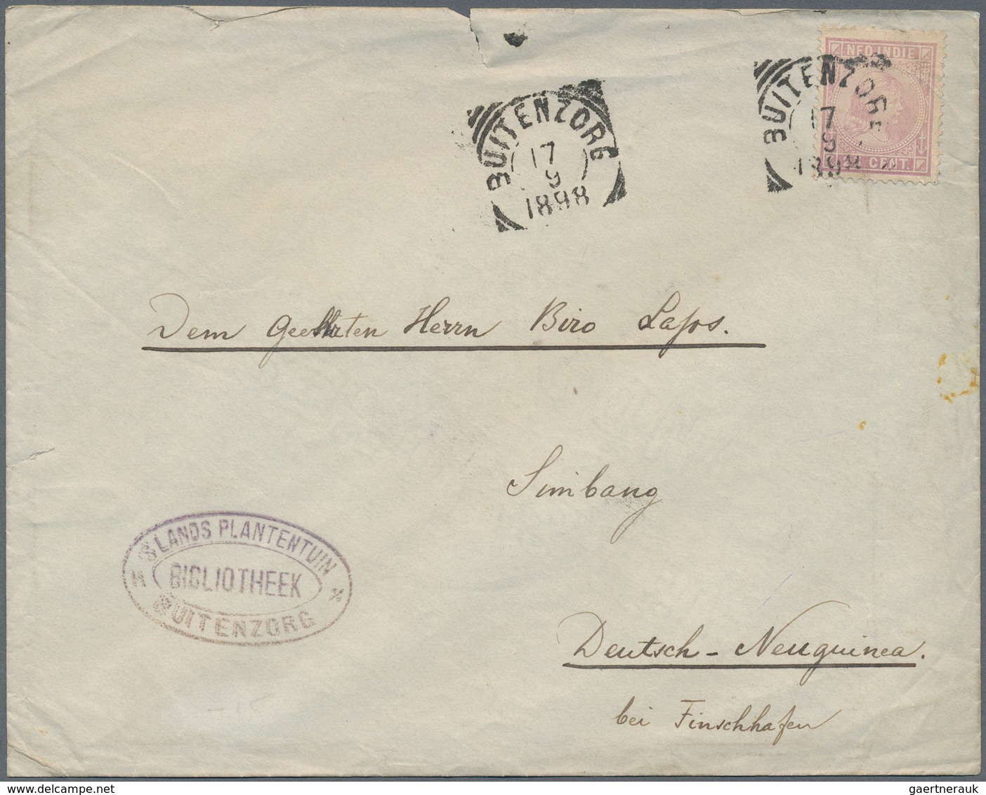 Deutsch-Neuguinea - Besonderheiten: 1898, INCOMING MAIL: Niederländisch-Indien, 25 C Lila "Wilhelmin - German New Guinea