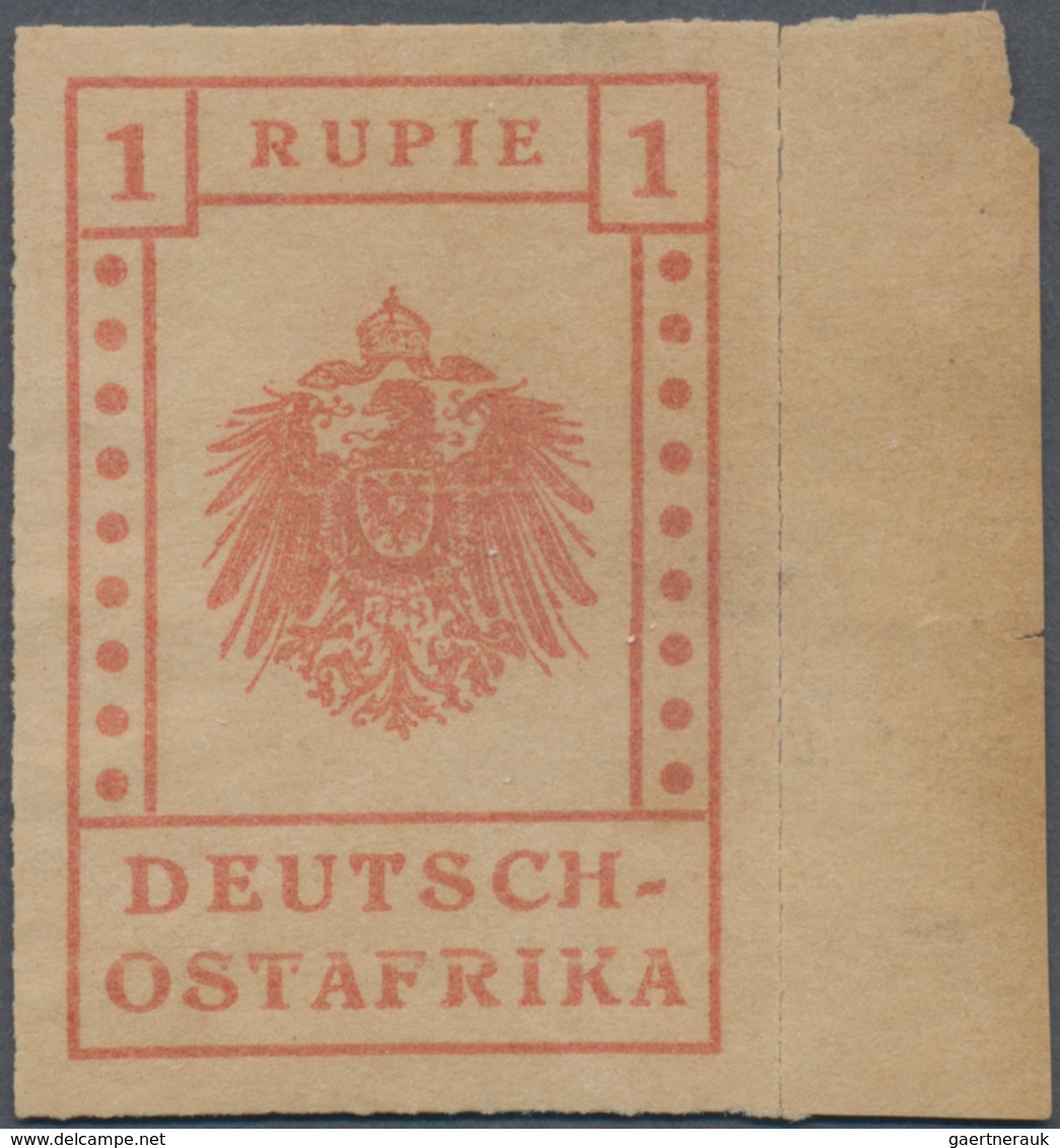 Deutsch-Ostafrika: WUGA: 1916, 1 R. Graurot Mit Rechtem Rand, Ungebraucht Ohne Gummi, Wie Verausgabt - Afrique Orientale