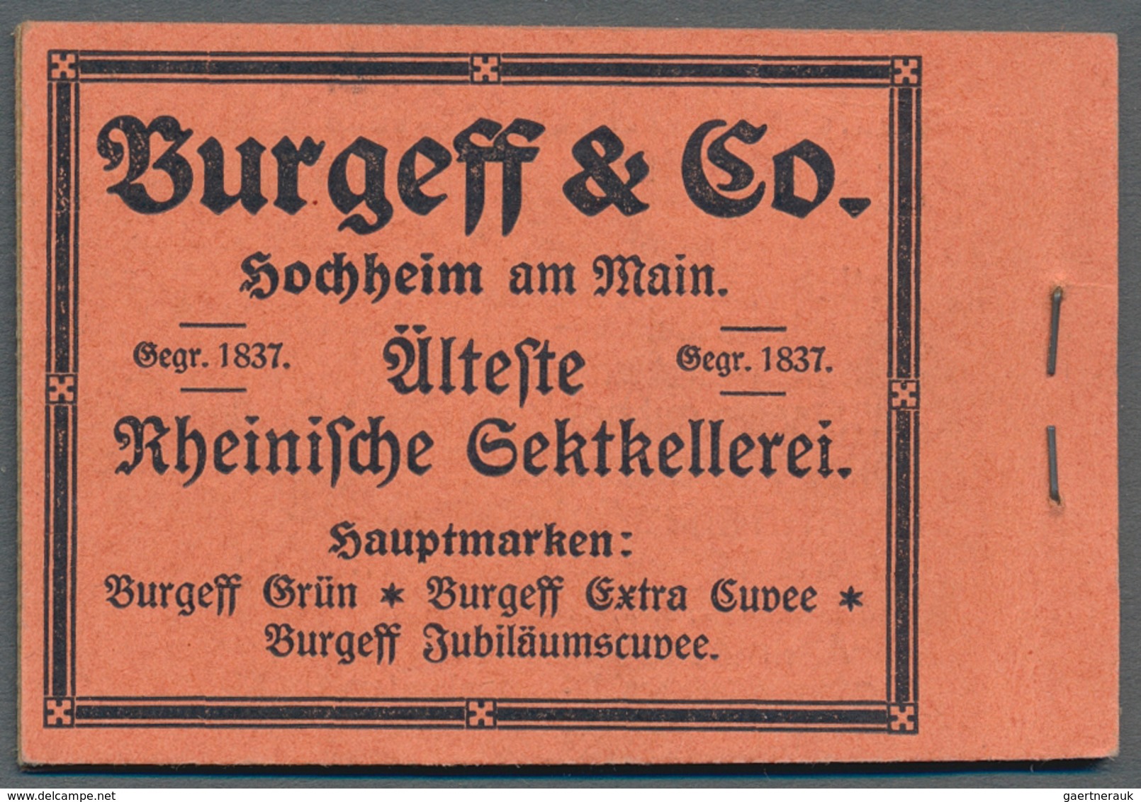 Deutsch-Ostafrika - Markenheftchen: 1913, 1 Rupie 60 Heller Markenheftchen Mit Kennbuchstaben "C", E - Afrique Orientale
