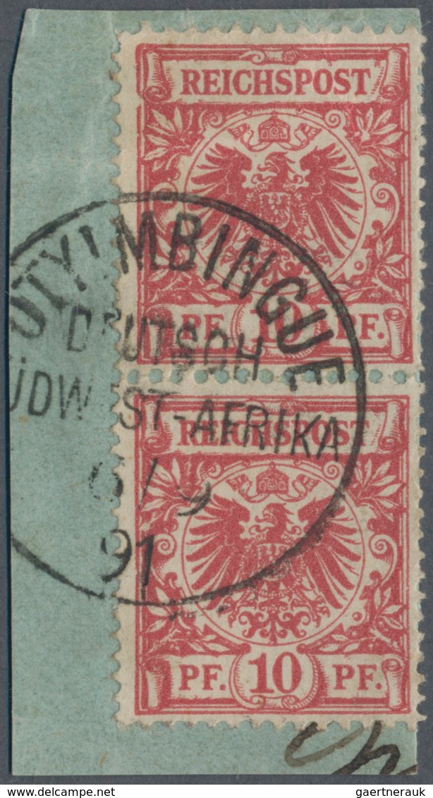 Deutsch-Südwestafrika - Vorläufer: Otyimbingue: 1891, 10 Pfg. Lebhaftrosarot Im Senkrechten Paar Auf - Sud-Ouest Africain Allemand