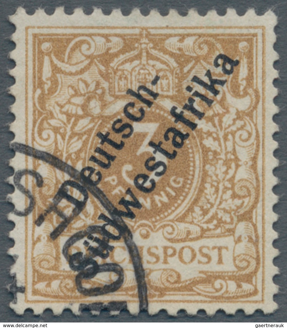 Deutsch-Südwestafrika: 1898, Freimarke Krone/Adler, 3 Pf. In Der Seltenen Farbe Hellocker, Gebraucht - Deutsch-Südwestafrika