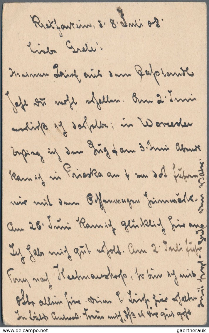 Deutsch-Südwestafrika - Besonderheiten: 1908, Kalahari-Wüstenpost: 1/2d Ganzsachenkarte Cape Of Good - Deutsch-Südwestafrika