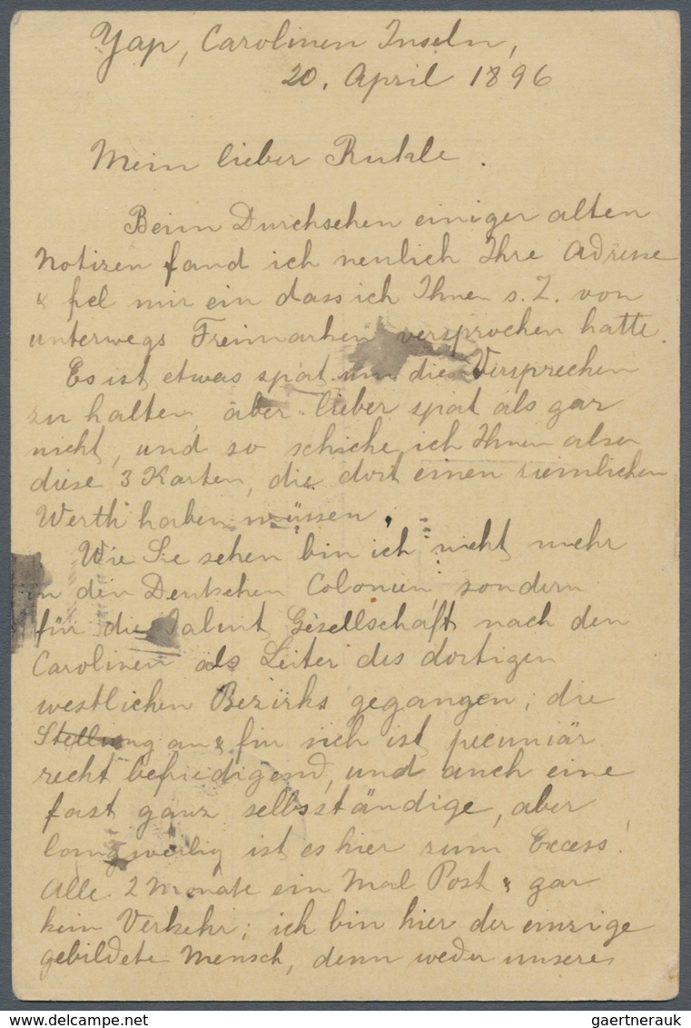 Deutsche Kolonien - Karolinen - Spanische Periode: 1896, Philippinen 3 Cs. Ganzsachenkarte Bedarfsge - Other & Unclassified