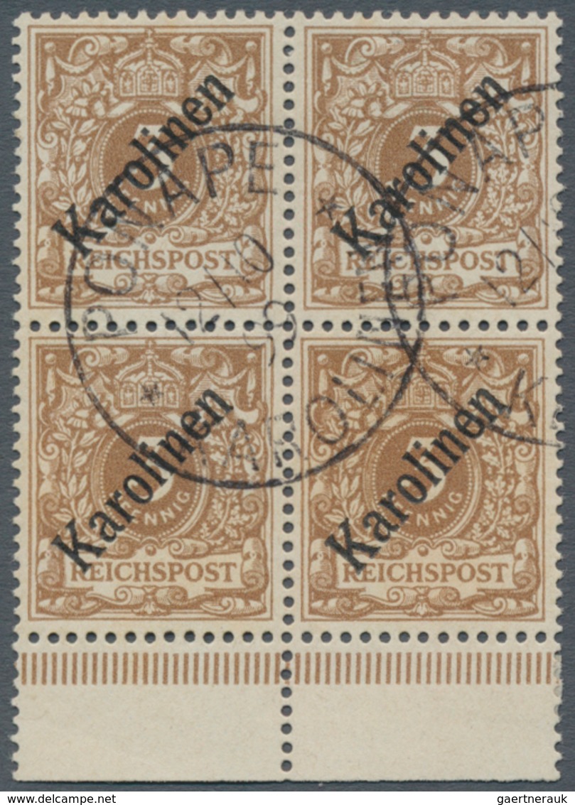 Deutsche Kolonien - Karolinen: 1899, 3 Pfg. Lebhaftorangebraun Mit Diagonalem Aufdruck Im Unterrand- - Carolines