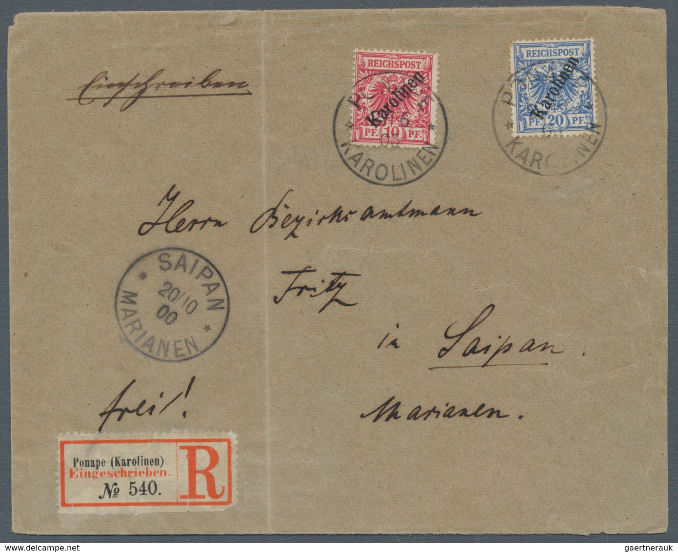 Deutsche Kolonien - Karolinen: 1899, 10 Pfg. Mit Diagonalem Aufdruck Und 20 Pfg. Mit Steilem Aufdruc - Caroline Islands