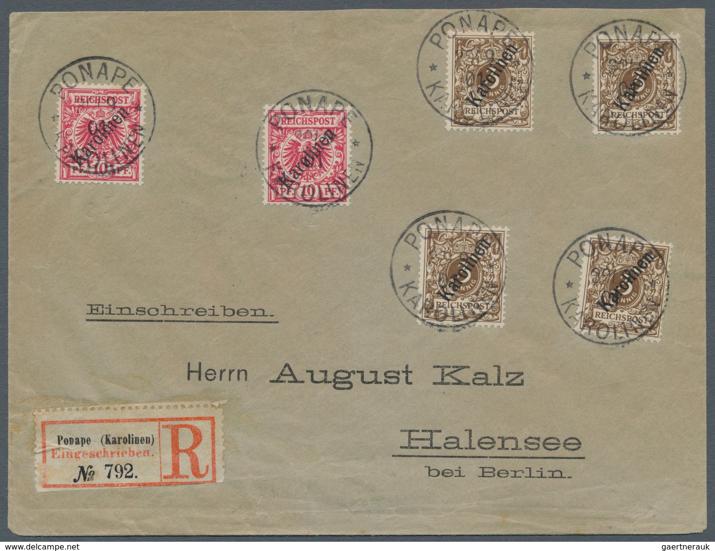 Deutsche Kolonien - Karolinen: 1899, 10 Pfg. Mit Diagonalem Aufdruck (2) Und 3 Pfg. Mit Steilem Aufd - Karolinen