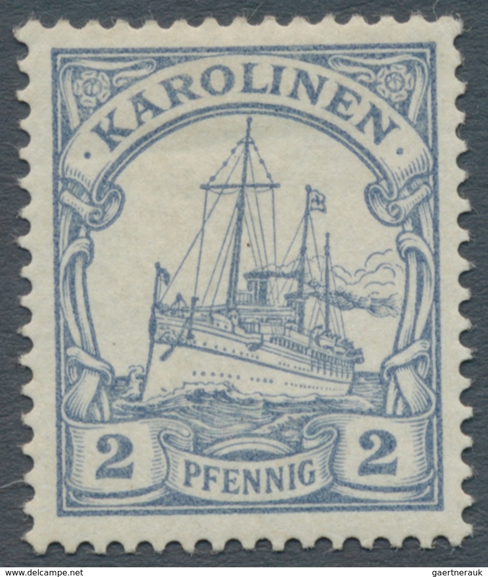 Deutsche Kolonien - Karolinen: 1900, Probedruck 2 Pfg. Kaiseryacht Graublau, Farbfrisch Und Gut Gezä - Caroline Islands