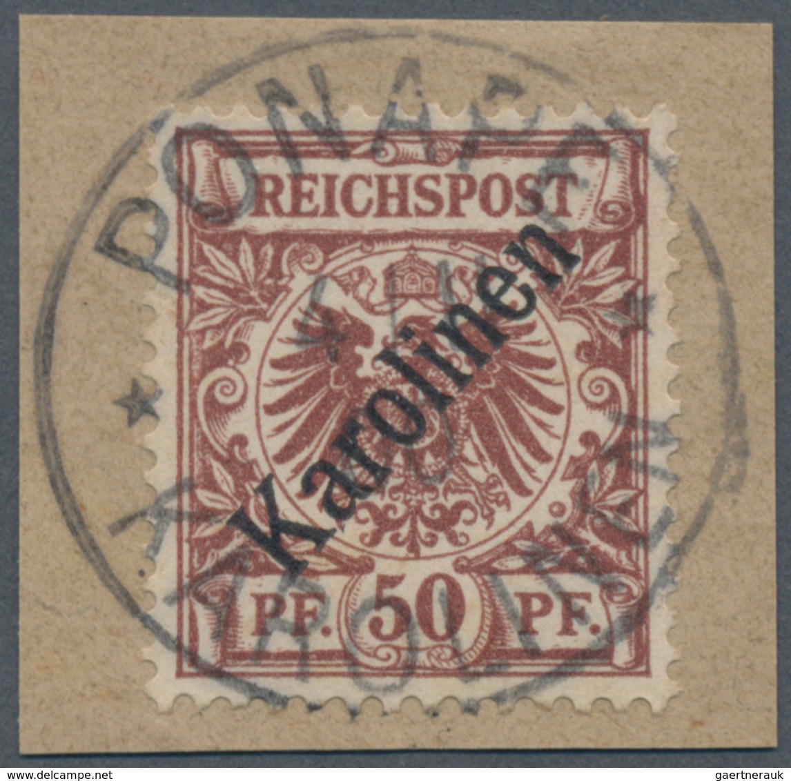 Deutsche Kolonien - Karolinen: 1899, 50 Pfg. Mit Diagonalem Aufdruck Mit Zeitgerechter Entwertung "P - Carolines