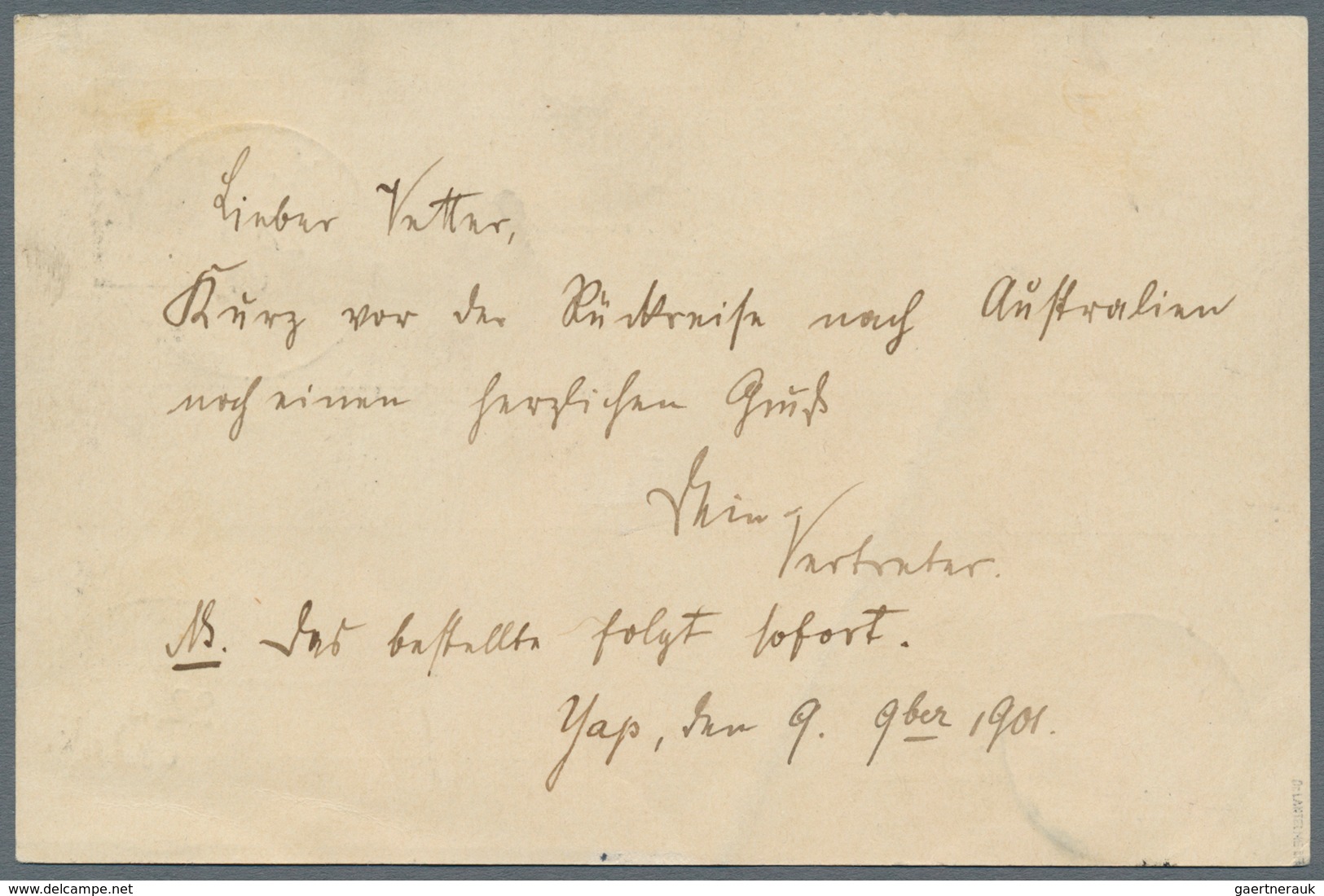 Deutsche Kolonien - Karolinen - Ganzsachen: 1901, 5 Pfg. Ganzsachenkarte Mit Zufrankatur 30 Pfg., 25 - Caroline Islands