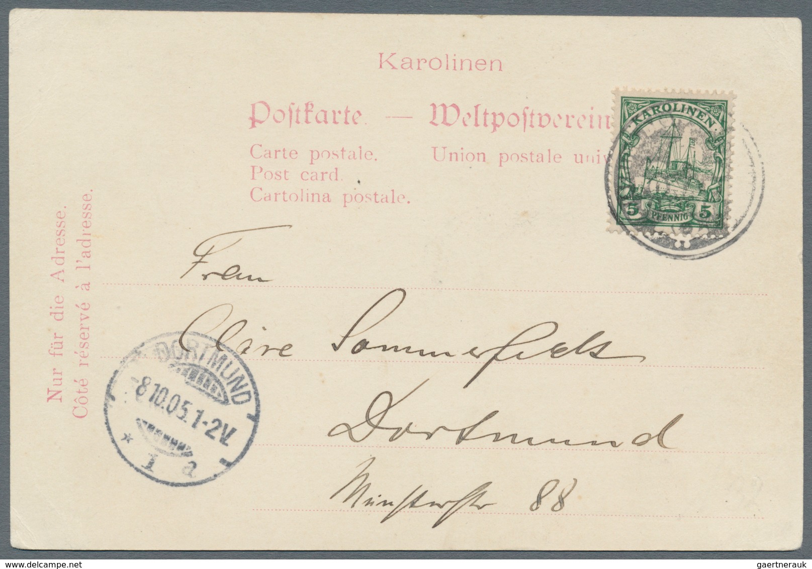 Deutsche Kolonien - Karolinen - Stempel: "KAISERLICH DEUTSCHE POSTAGENTUR PONAPE KAROLINEN", Diensts - Karolinen