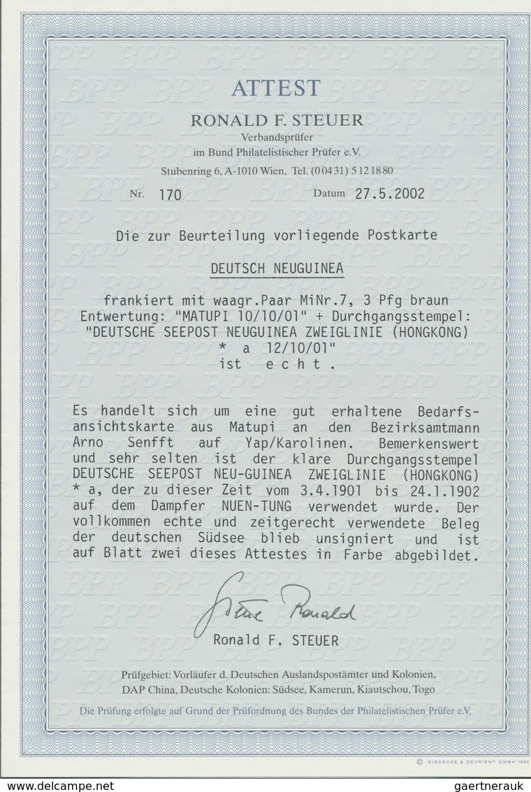 Deutsche Kolonien - Karolinen - Schiffspost: "DSP NEU-GUINEA ZWEIGLINIE (HONGKONG) *a 12.10.01" (D. - Autres & Non Classés