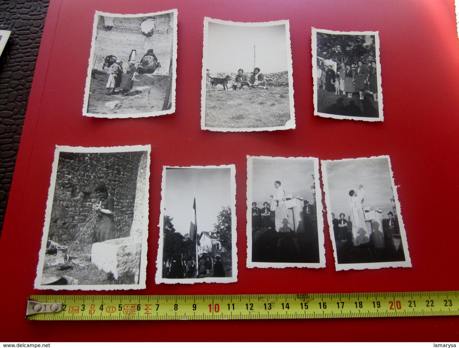 CRESTET Vaucluse En 1937 LOT De 7 PHOTO PHOTOGRAPHIES ORIGINALES -SCOUT Scoutisme GUIDES De FRANCE- SCOUTING - Orte