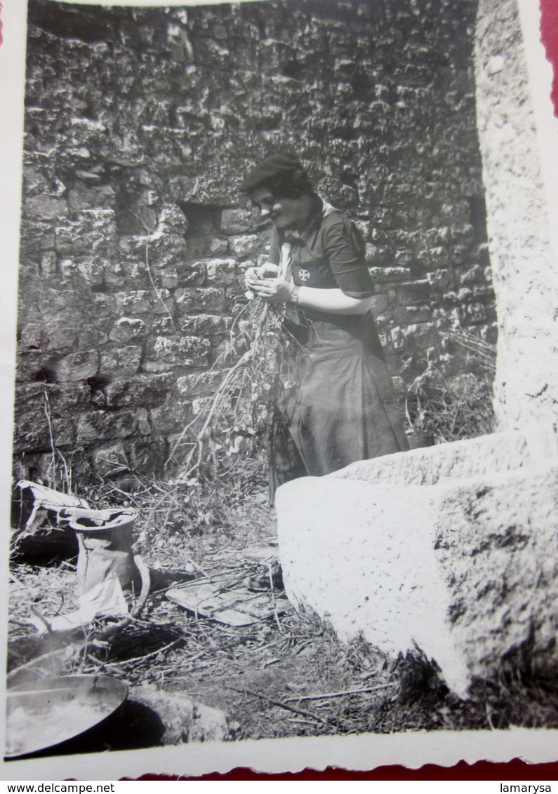 CRESTET Vaucluse En 1937 LOT De 7 PHOTO PHOTOGRAPHIES ORIGINALES -SCOUT Scoutisme GUIDES De FRANCE- SCOUTING - Orte