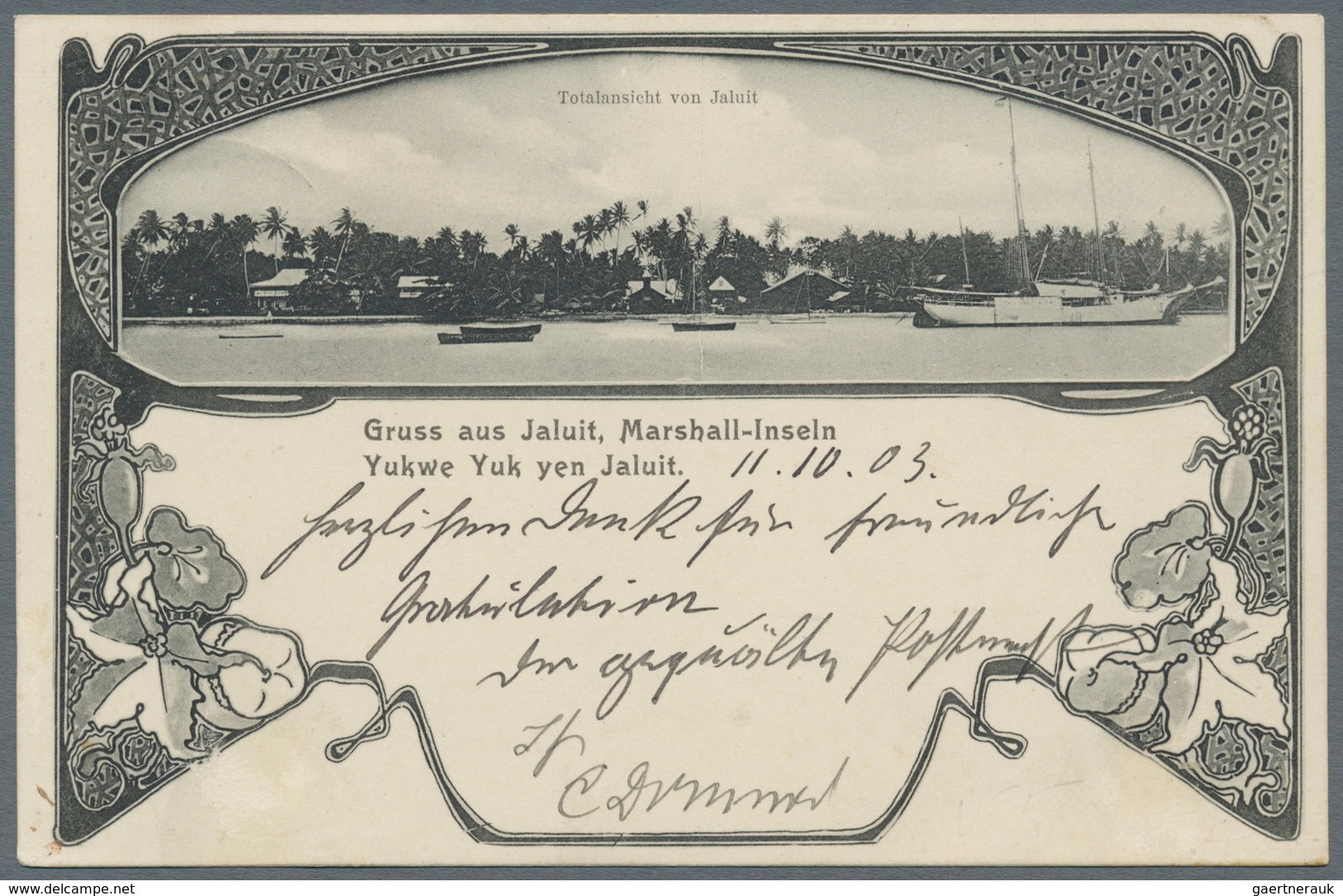 Deutsche Kolonien - Karolinen - Besonderheiten: Incoming Mail: 1903, Marshall-Inseln 5 Pfg. Kaiserya - Karolinen