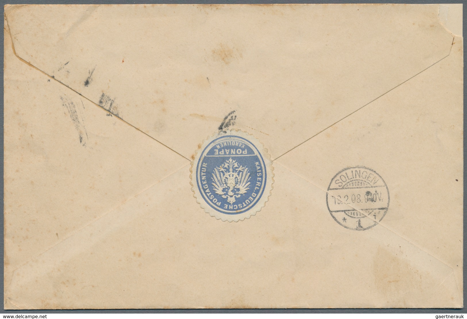 Deutsche Kolonien - Karolinen - Besonderheiten: 1908, R-Postsache Aus "PONAPE KAROLINEN 3.1." Mit Ha - Caroline Islands