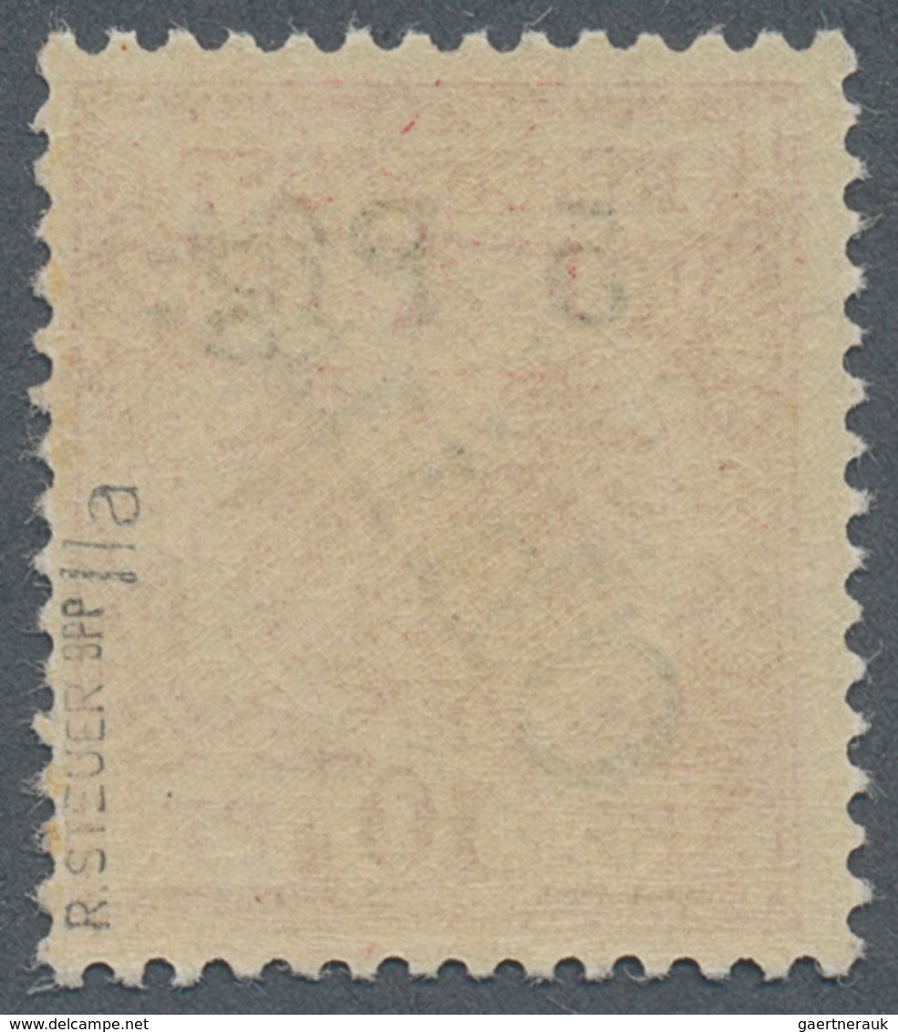 Deutsche Kolonien - Kiautschou: 1900, 5 Pfg. Auf 10 Pf. Lilarot Aufdruckwert Ohne Blaustrich Postfri - Kiautchou