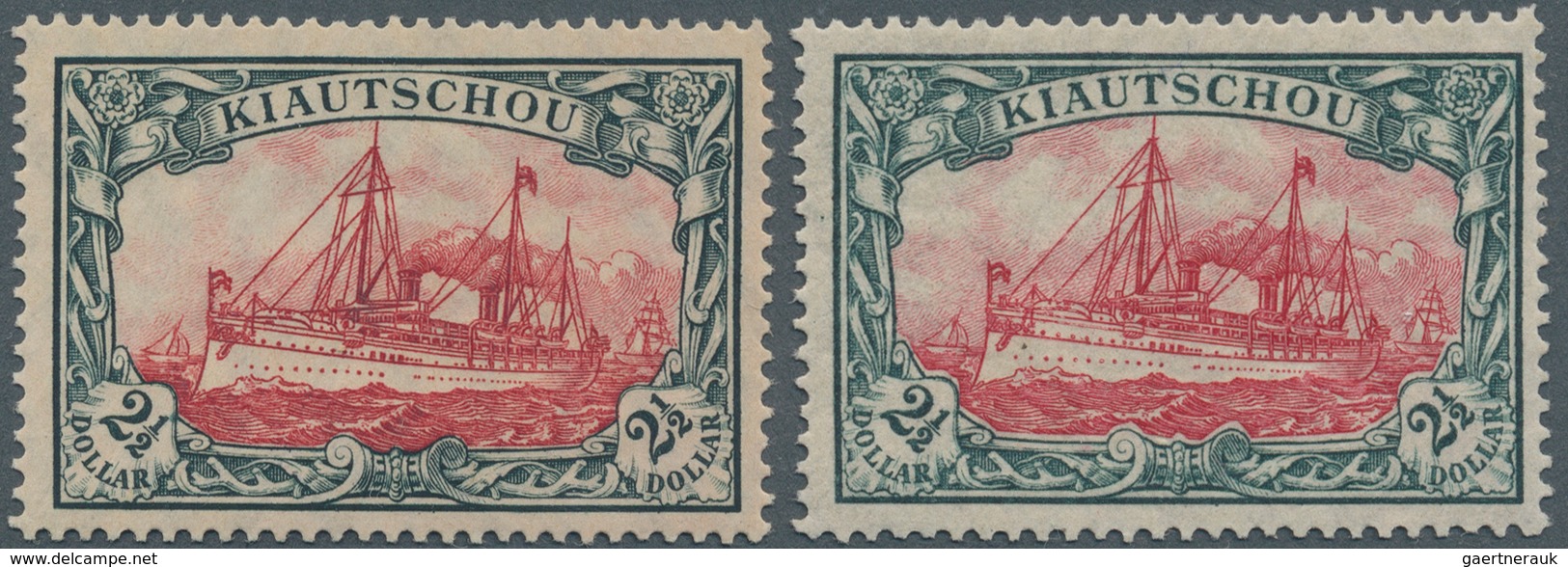 Deutsche Kolonien - Kiautschou: 1919, $ 2 1/2 Kaiseryacht Mit Wasserzeichen, 1x Friedensdruck Mit Zä - Kiautschou