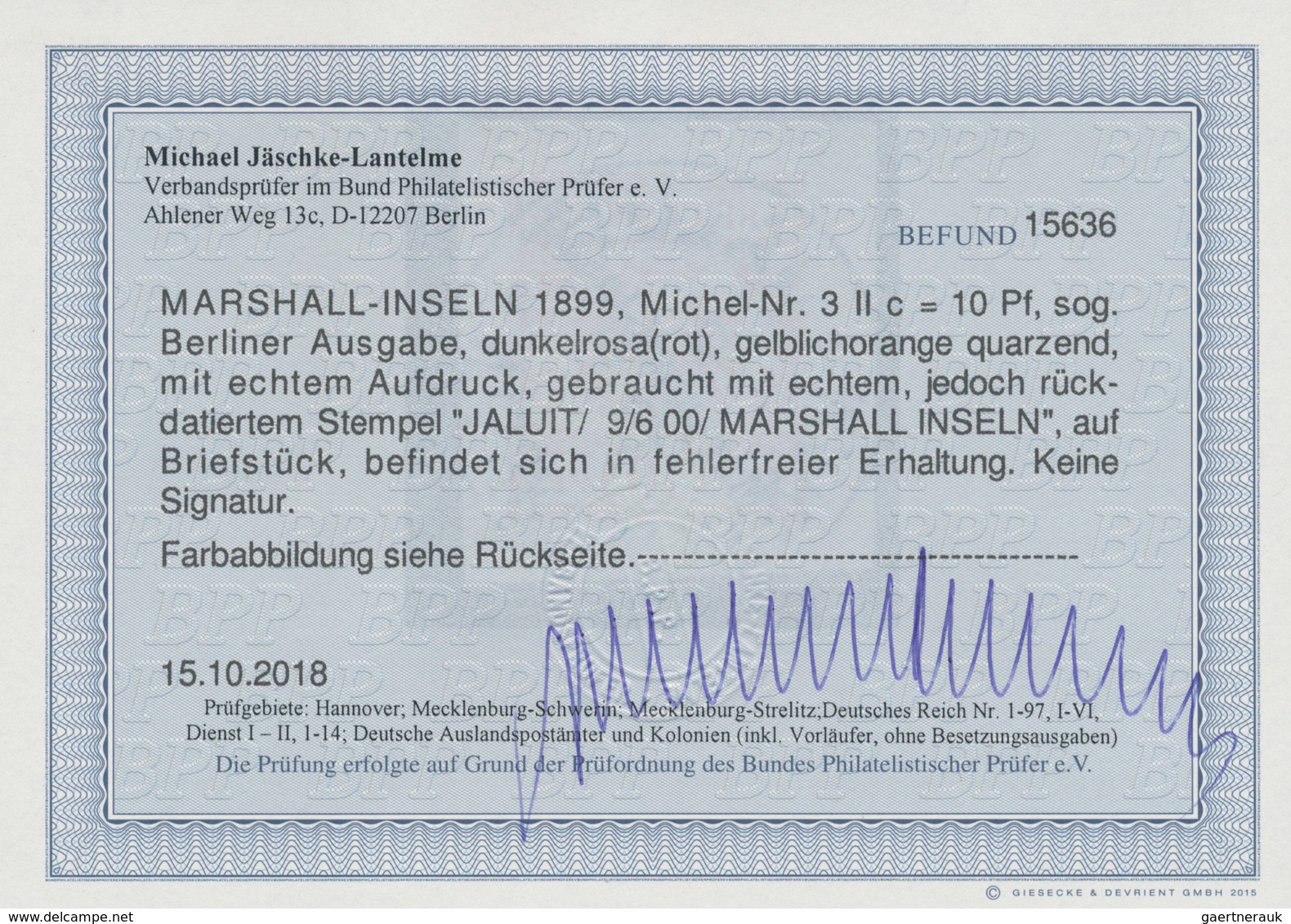 Deutsche Kolonien - Marshall-Inseln: 1900, 10 Pf., Sogenannte Berliner Ausgabe, Fehlerfreies Briefst - Marshall Islands