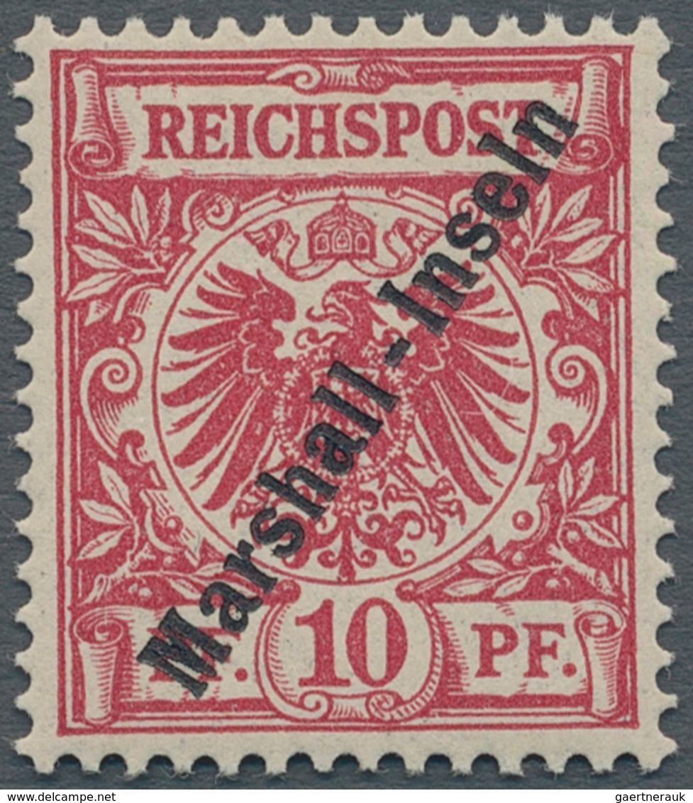 Deutsche Kolonien - Marshall-Inseln: 1899, 10 Pf. Wappen Dunkelrosa(rot) Tadellos Postfrisch. Aktuel - Marshall