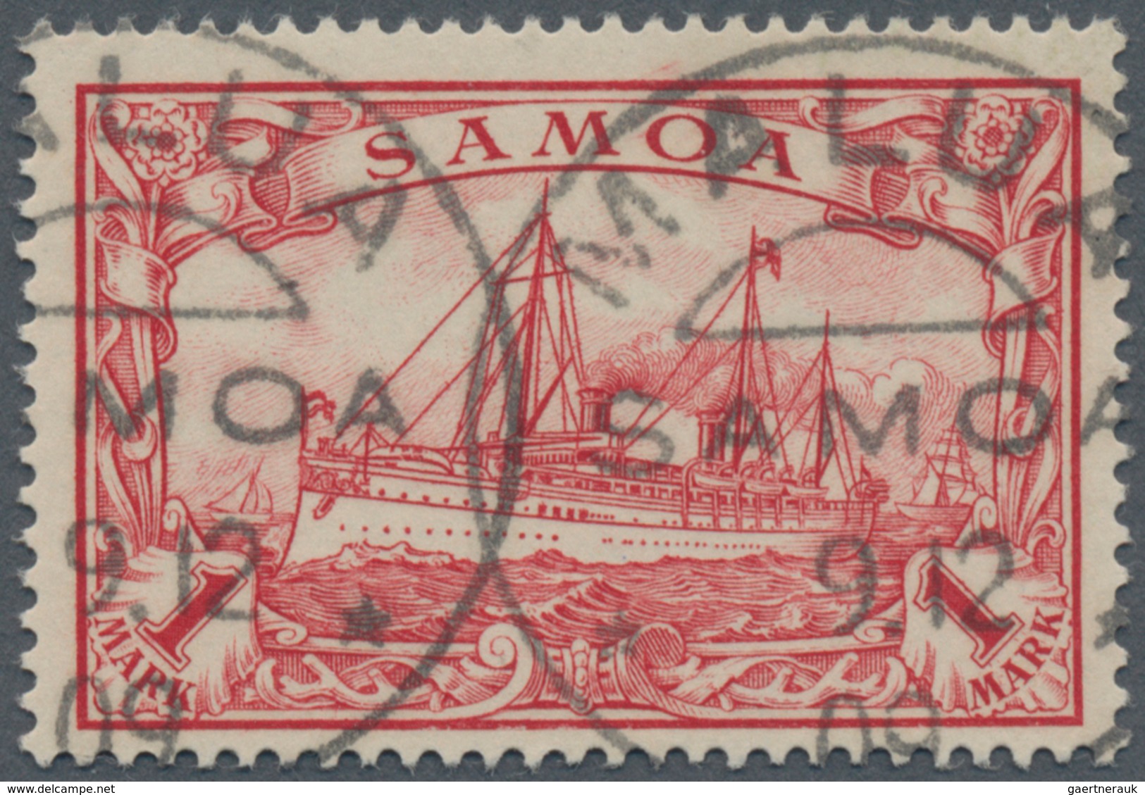 Deutsche Kolonien - Samoa: 1900, 1 M Ohne Wasserzeichen, Sauber Gestempelt "MALUA SAMOA 9 12", Signi - Samoa