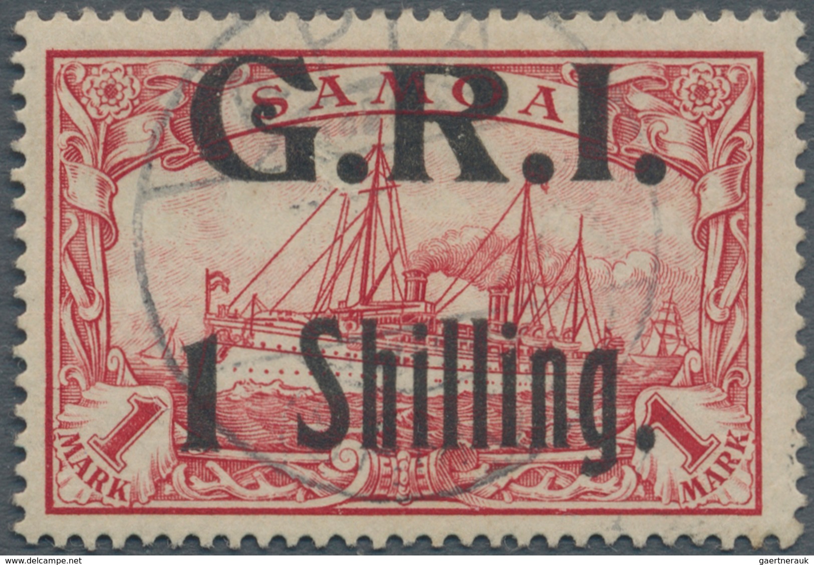 Deutsche Kolonien - Samoa - Britische Besetzung: 1914, 1 Shilling Auf 1 Mark Rot, Farbfrisches Und G - Samoa