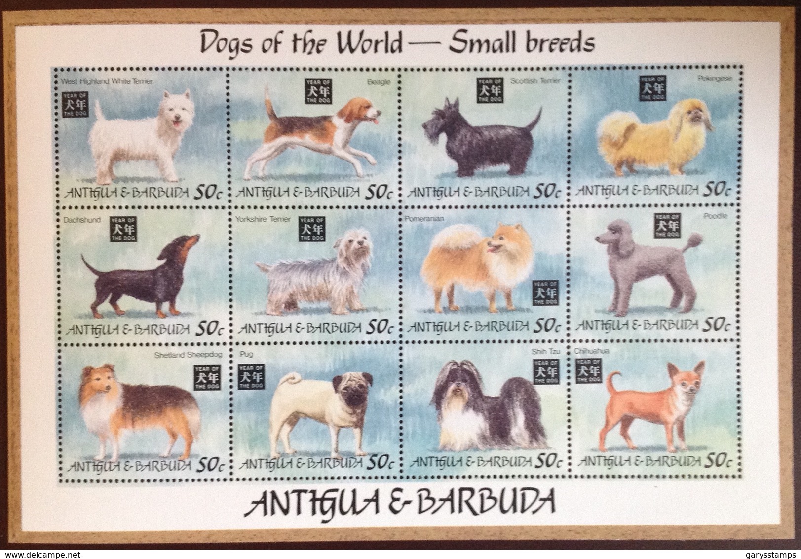 Antigua 1994 Small Dogs Sheetlet MNH - Hunde