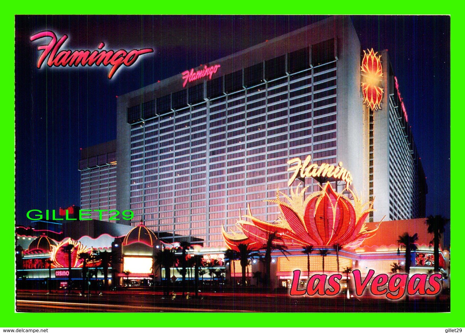 LAS VEGAS, NV - FLAMINGO AT NIGHT - VEGAS SERIES - - Las Vegas