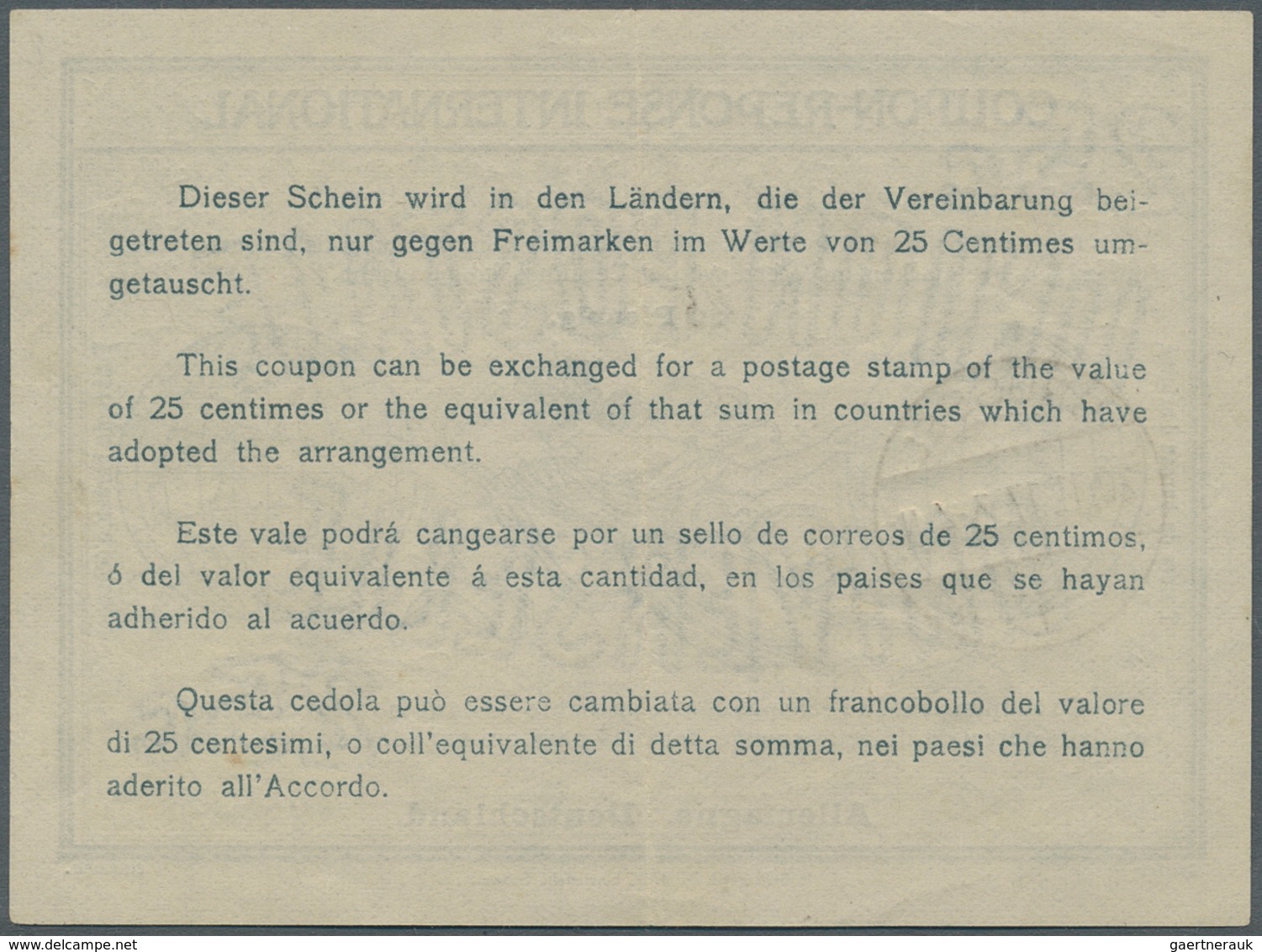 Deutsche Besetzung I. WK: Landespost In Belgien - Ganzsachen: 1917 Internationaler Antwortschein Mit - Occupation 1914-18