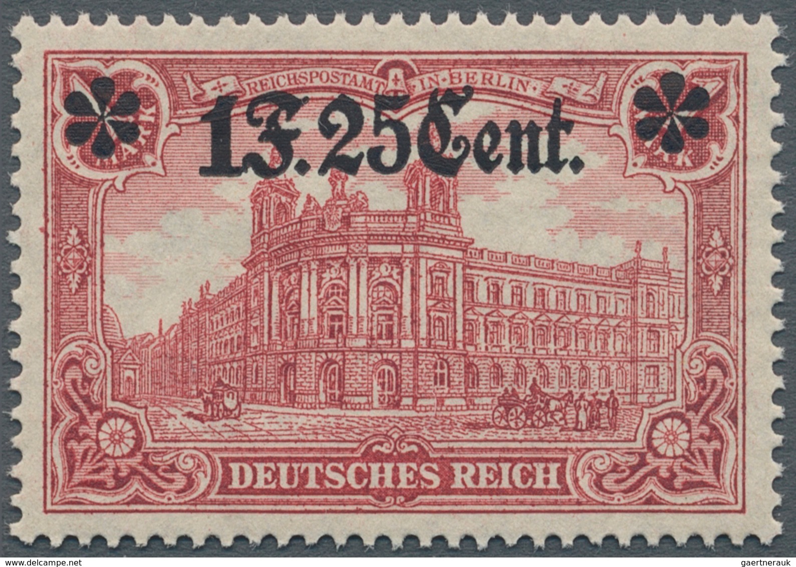 Deutsche Besetzung I. WK: Etappengebiet West: 1916, 1 F. 25 Cent Auf 1 M., Wertangabe Unterhalb Der - Besetzungen 1914-18