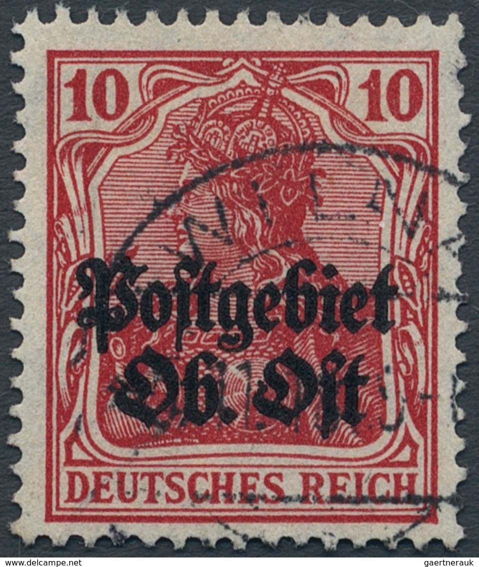 Deutsche Besetzung I. WK: Postgebiet Ober. Ost: 1916, 10. Pf. Aufdruckausgabe In Seltenster Farbe Du - Occupation 1914-18