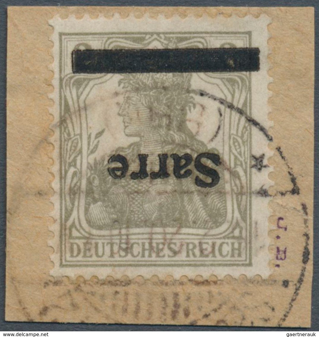 Deutsche Abstimmungsgebiete: Saargebiet: 1920; Germania 2 Pf. Mit Kopfstehendem Aufdruck Auf Briefst - Unused Stamps