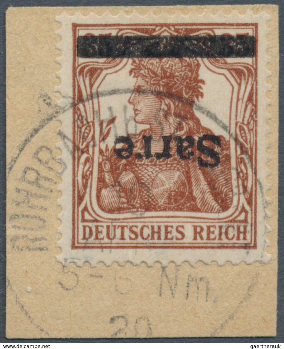 Deutsche Abstimmungsgebiete: Saargebiet: 1920, 35 Pf Germania Sarre Mit KOPFSTEHENDEM Aufdruck, Auf - Unused Stamps