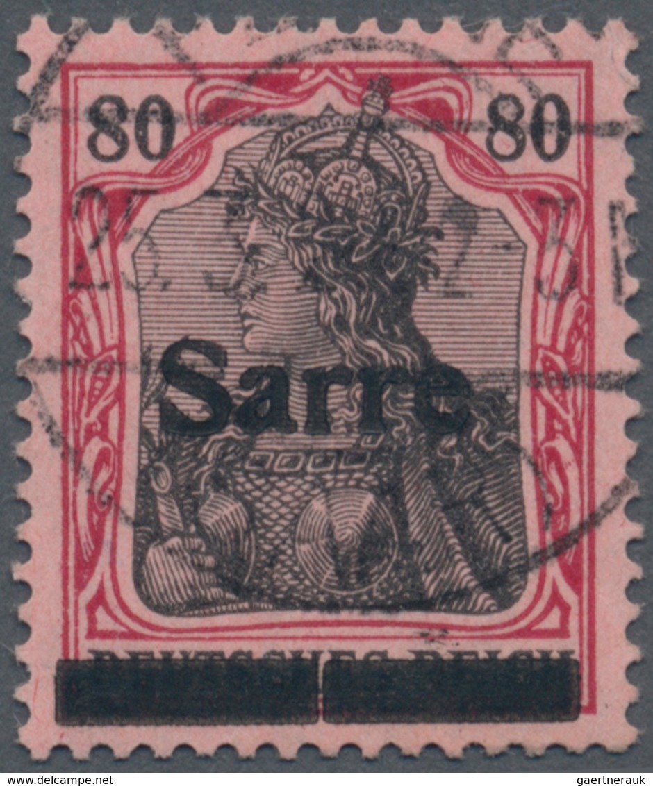 Deutsche Abstimmungsgebiete: Saargebiet: 1920, 80 Pf. Karminrot/ Grauschwarz Auf Mittelgraurot Germa - Unused Stamps