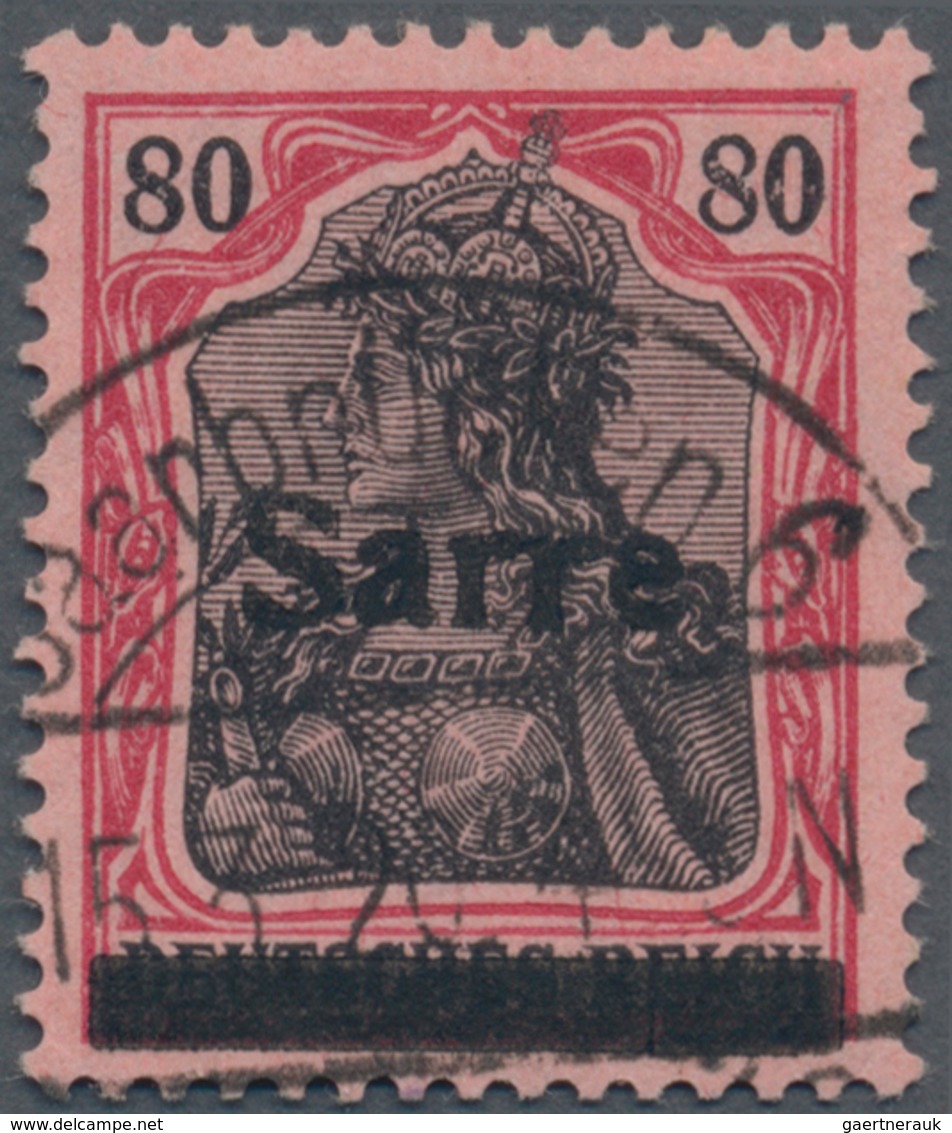 Deutsche Abstimmungsgebiete: Saargebiet: 1920, 80 Pf. Karminrot/ Grauschwarz Auf Rosa Germania Sarre - Unused Stamps