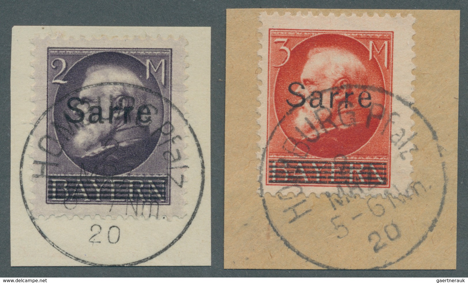 Deutsche Abstimmungsgebiete: Saargebiet: 1920, 2 M. Und 3 M. "Freimarken" Mit Glasklarem Luxus-Stemp - Neufs