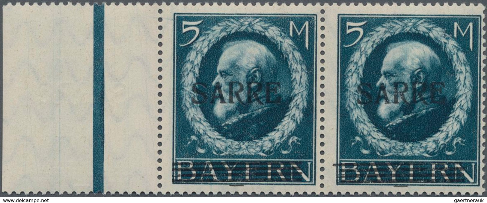 Deutsche Abstimmungsgebiete: Saargebiet: 1920, Taufrisches Linkes Luxus-Randpaar, Auch Im Rand Völli - Unused Stamps