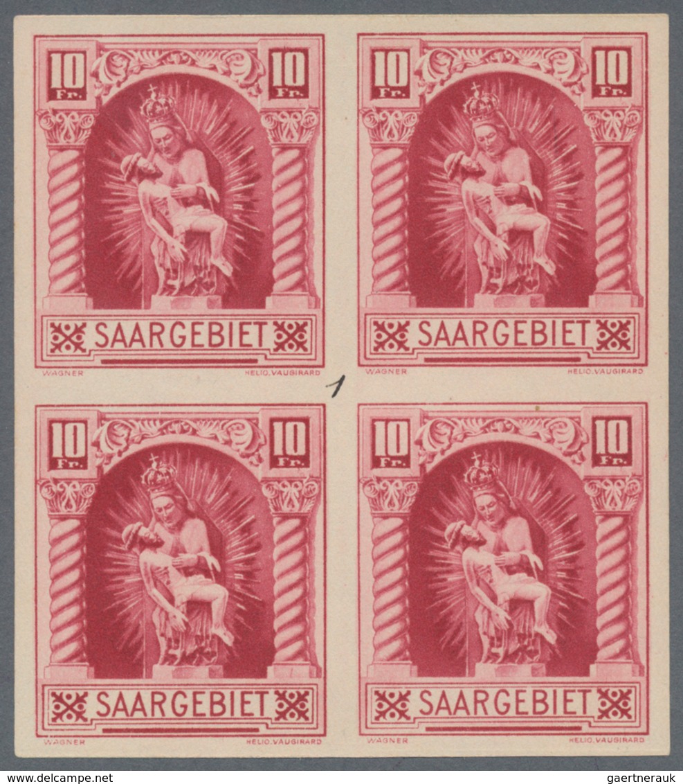 Deutsche Abstimmungsgebiete: Saargebiet: 1925, 10 Fr. Madonna Von Blieskastel Dunkelrot Als Ungezähn - Unused Stamps