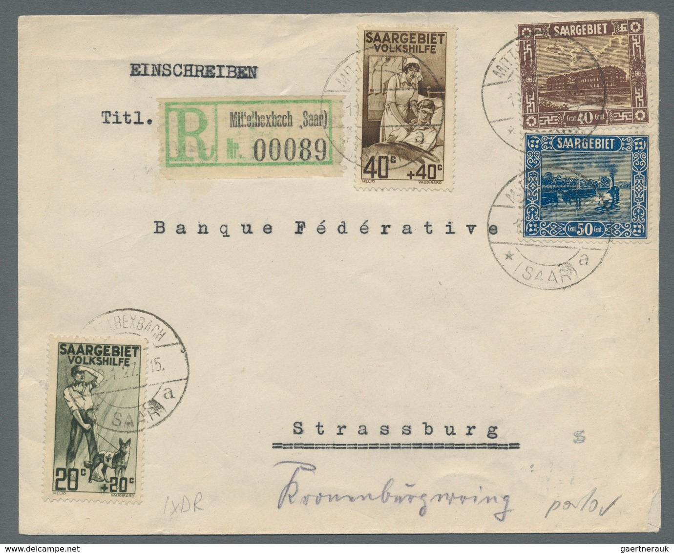 Deutsche Abstimmungsgebiete: Saargebiet: 1926, "Volkshilfe", Drei Mit Dieser Ausgabe Frankierte Bele - Neufs