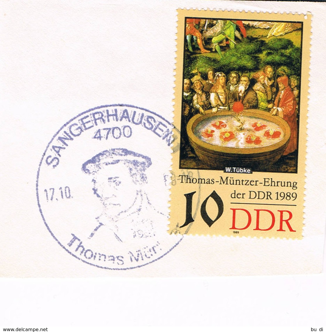 DDR Sonderstempel Sangerhausen - Thomas Müntzer, Passende Marke - Briefe U. Dokumente