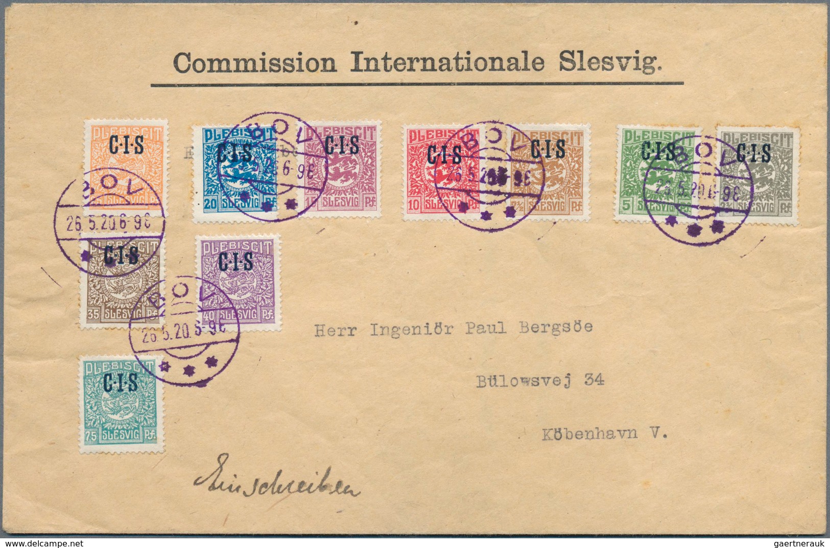 Deutsche Abstimmungsgebiete: Schleswig - Dienstmarken: 1920, Dienst-Aufdruck "C.I.S." 2½ Pf. Bis 75 - Autres & Non Classés