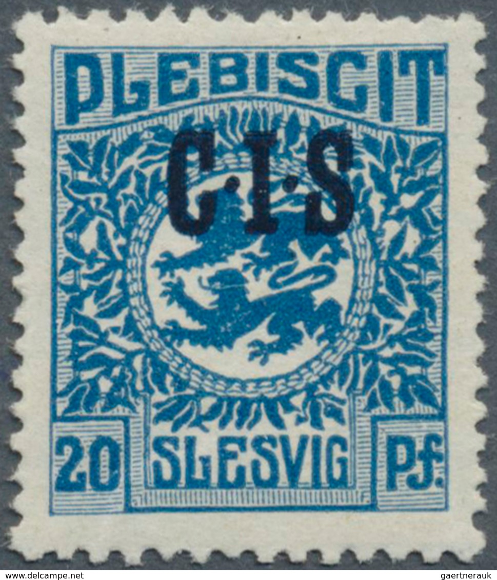Deutsche Abstimmungsgebiete: Schleswig - Dienstmarken: 1920: 20 Pfg Dunkelgrauultramarin Mit Doppelt - Autres & Non Classés